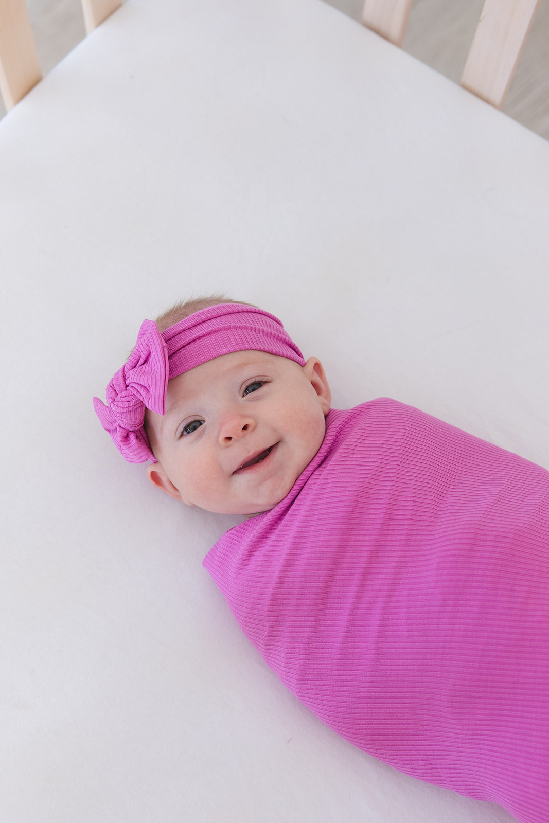 (SOLID, ribbed) Rainbow Royal - Swaddle Set Blush Lotus