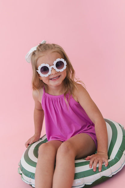 (SOLID, ribbed) Rainbow Royal - Tank Short Set Blush Lotus