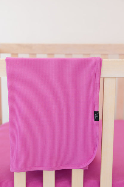 (SOLID, ribbed) Rainbow Royal - Lightweight Blanket Blush Lotus