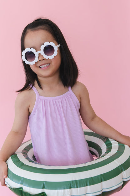(SOLID, ribbed) Saltwater Princess - Tank Short Set Blush Lotus