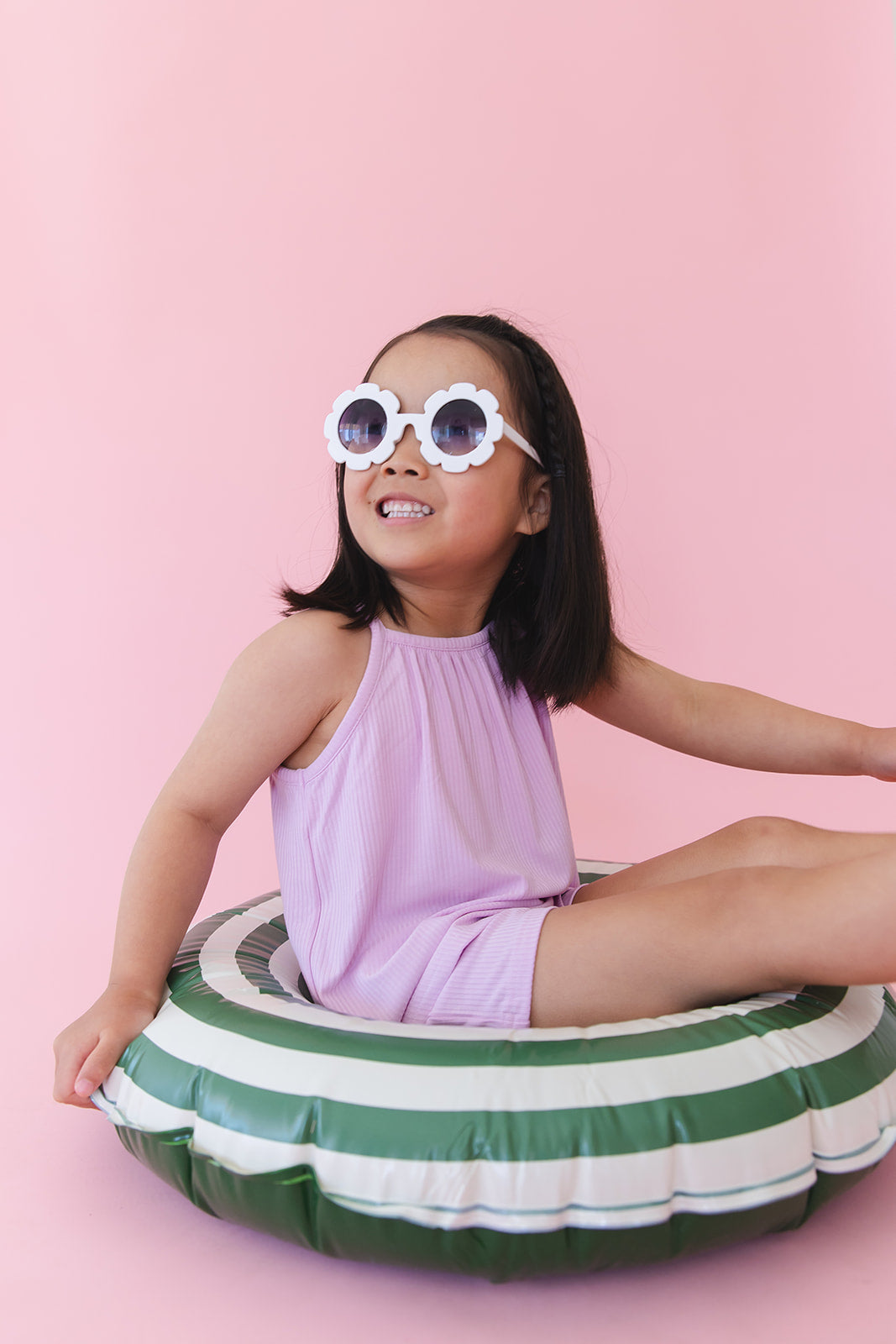(SOLID, ribbed) Saltwater Princess - Tank Short Set Blush Lotus