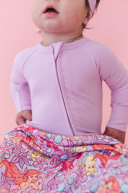(SOLID, ribbed) Saltwater Princess - Zippy Blush Lotus
