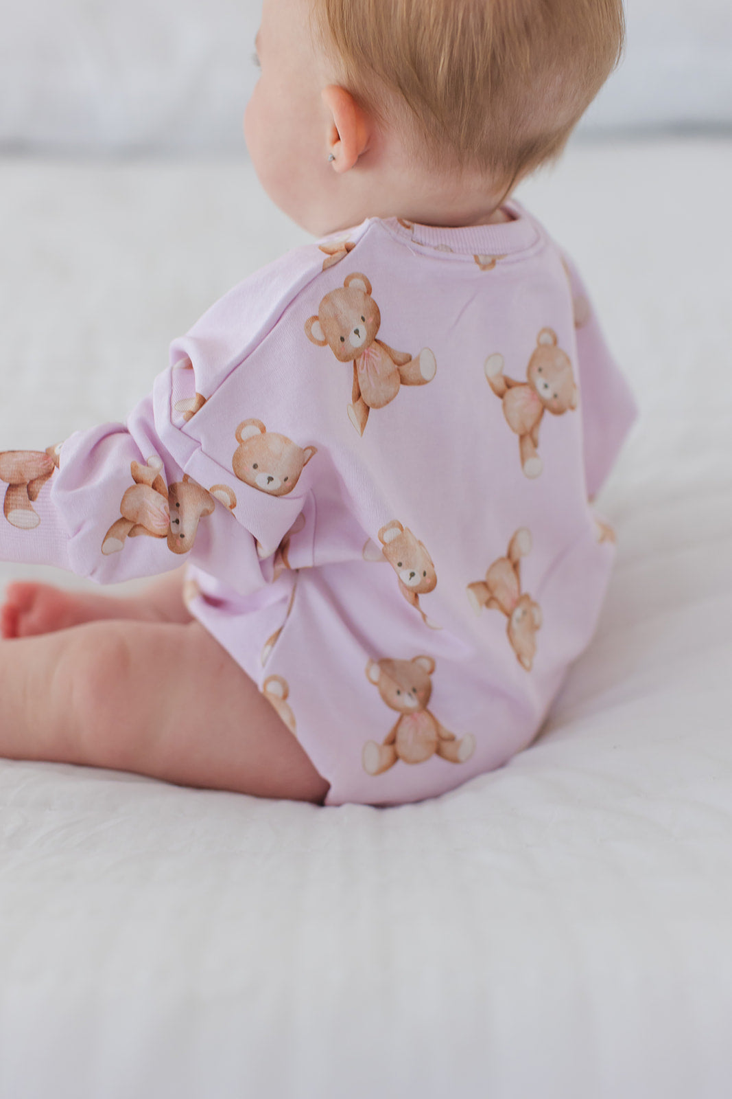 Teddy - Cloud Terry Bubble Romper Blush Lotus