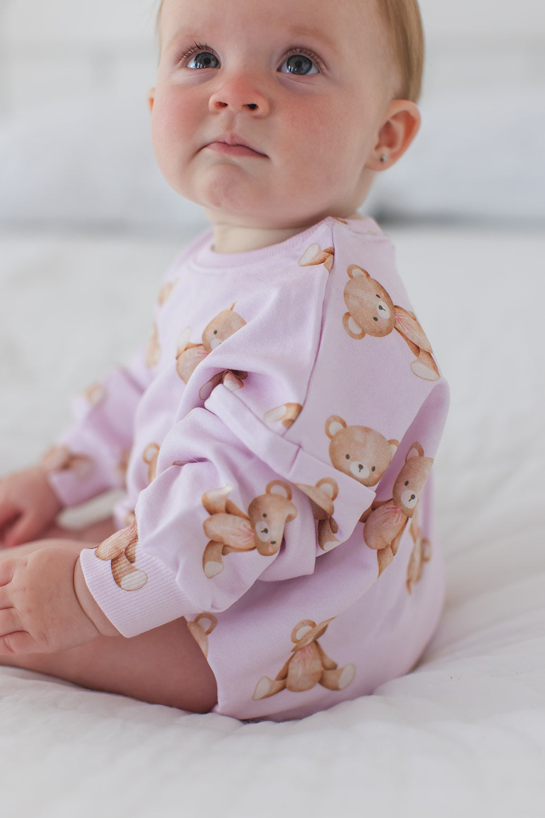 Teddy - Cloud Terry Bubble Romper Blush Lotus