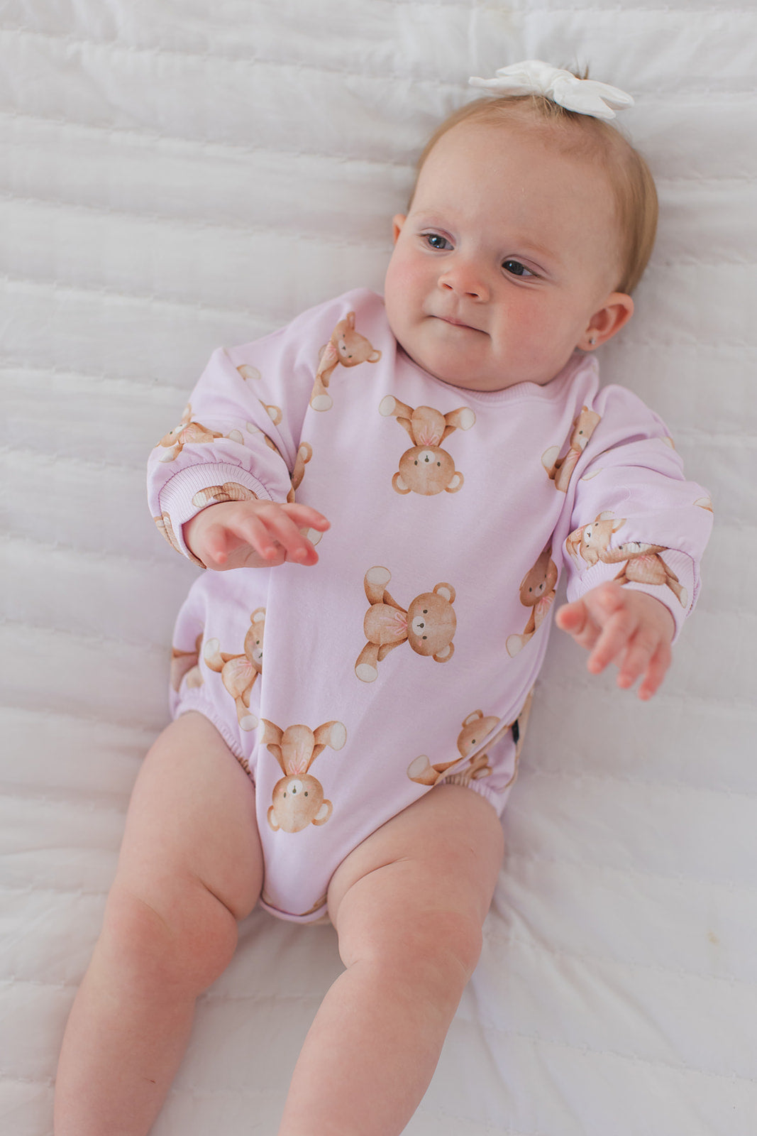 Teddy - Cloud Terry Bubble Romper Blush Lotus