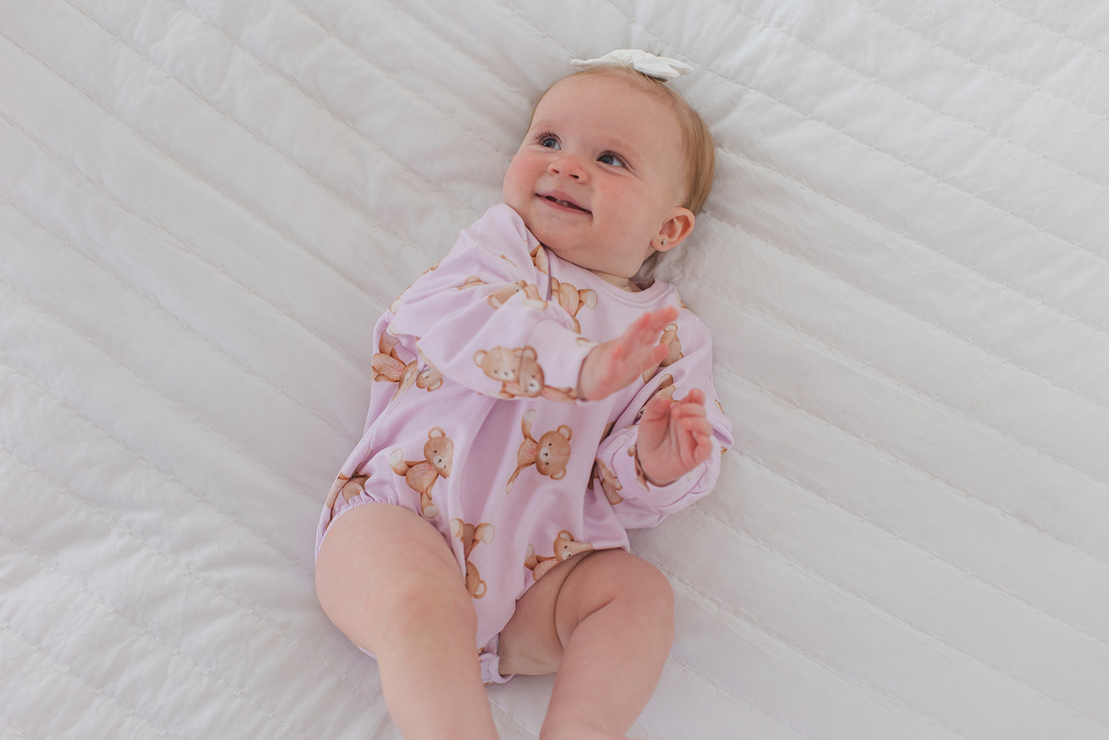 Teddy - Cloud Terry Bubble Romper Blush Lotus