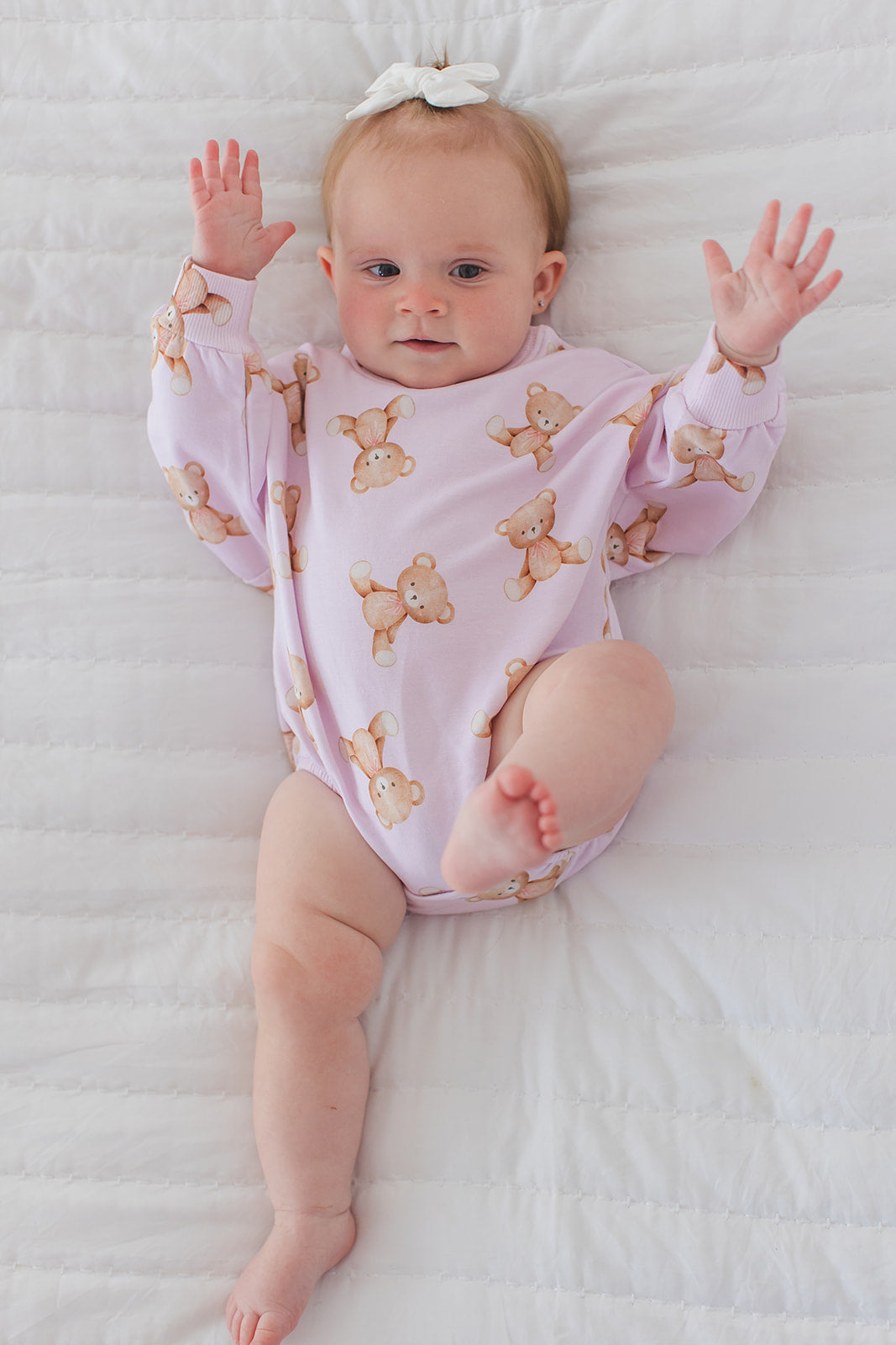 Teddy - Cloud Terry Bubble Romper Blush Lotus