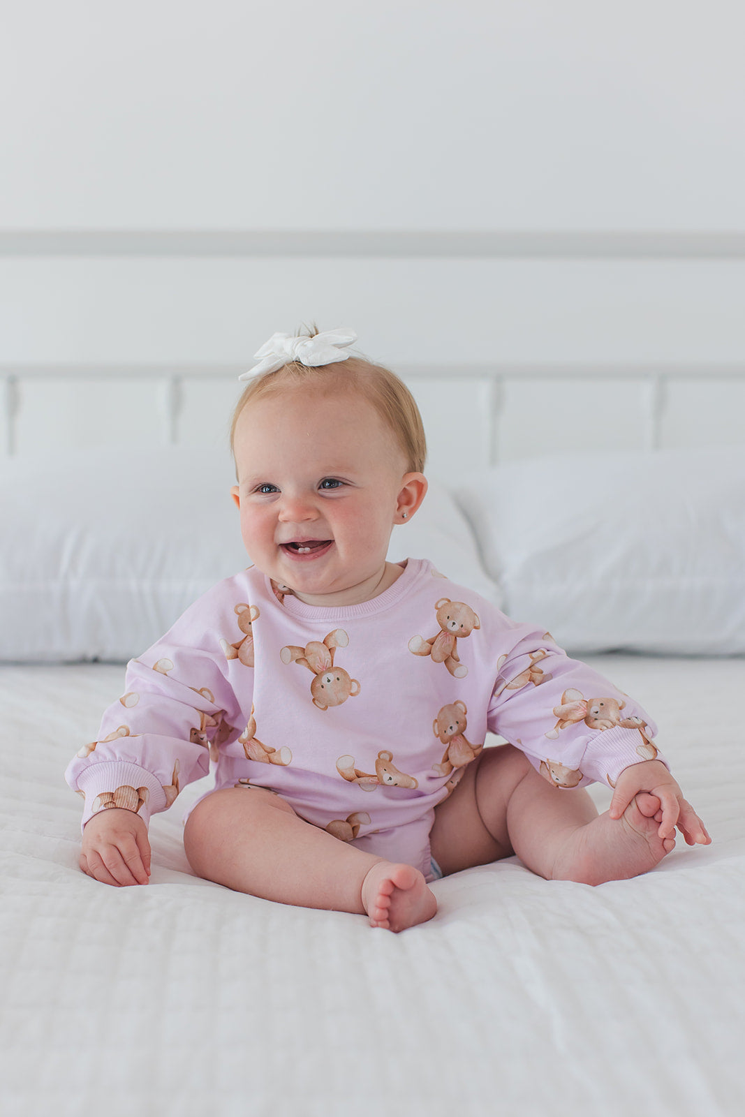Teddy - Cloud Terry Bubble Romper Blush Lotus