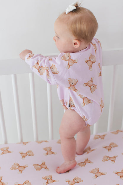 Teddy - Cloud Terry Bubble Romper Blush Lotus