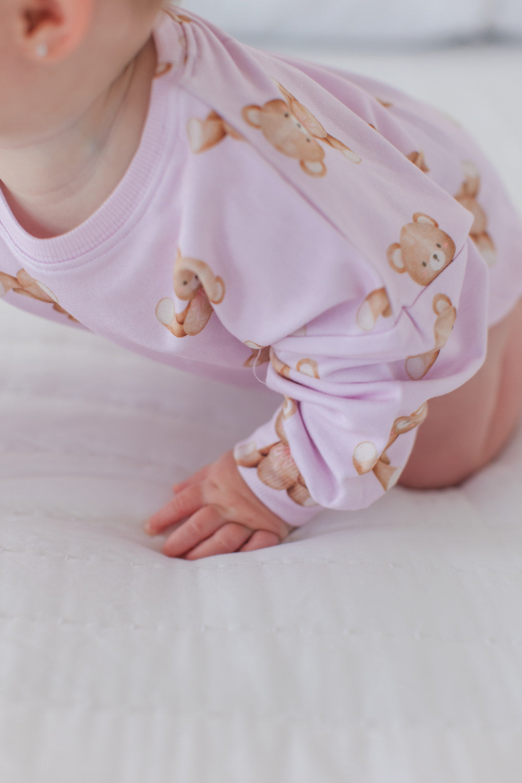 Teddy - Cloud Terry Bubble Romper Blush Lotus