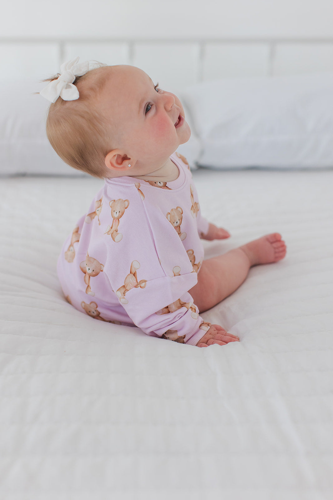 Teddy - Cloud Terry Bubble Romper Blush Lotus