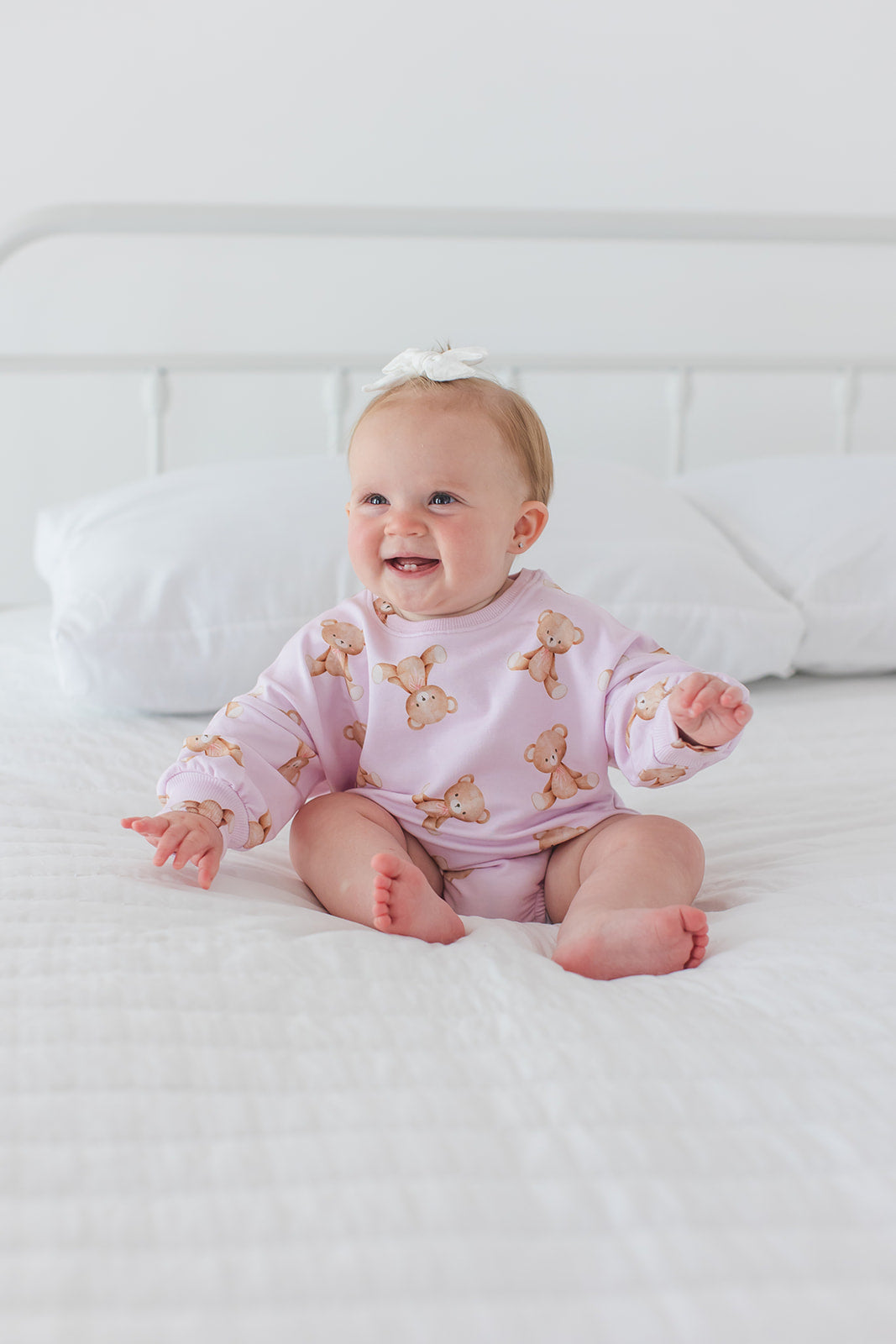 Teddy - Cloud Terry Bubble Romper Blush Lotus