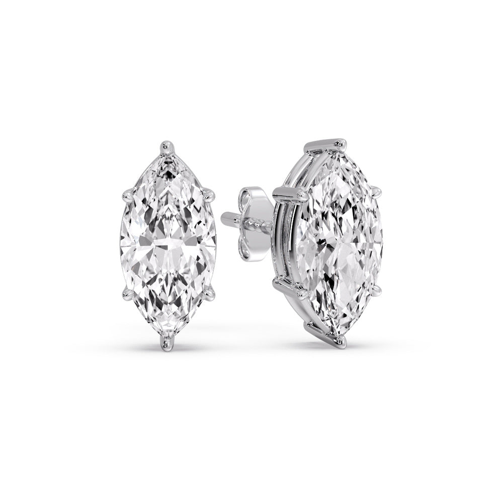 Marquise Diamond 6 Prong Stud Earrings Fascinating Diamonds