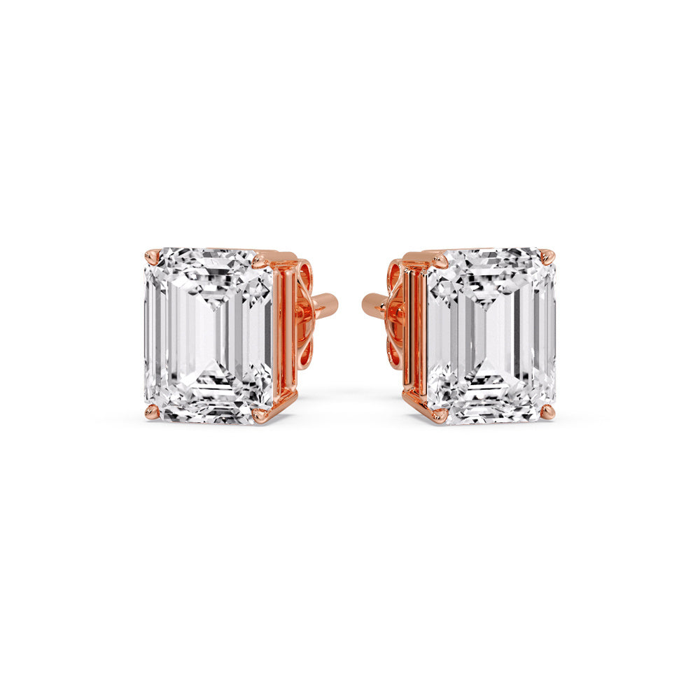 Emerald Cut Diamond Stud Earrings Fascinating Diamonds
