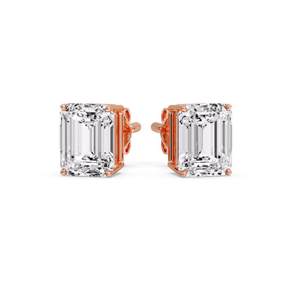 Emerald Cut Diamond Stud Earrings Fascinating Diamonds