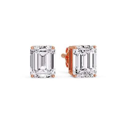 Emerald Cut Diamond Stud Earrings Fascinating Diamonds