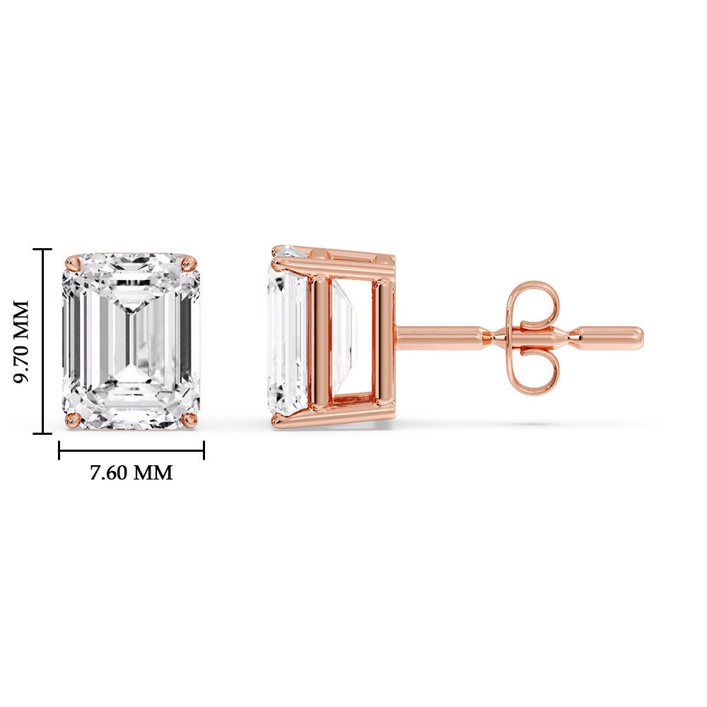 Emerald Cut Diamond Stud Earrings Fascinating Diamonds