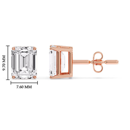 Emerald Cut Diamond Stud Earrings Fascinating Diamonds