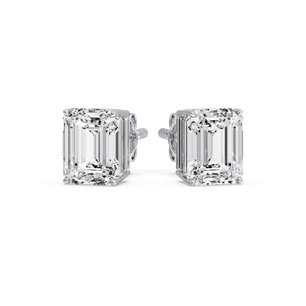 Emerald Cut Diamond Stud Earrings Fascinating Diamonds