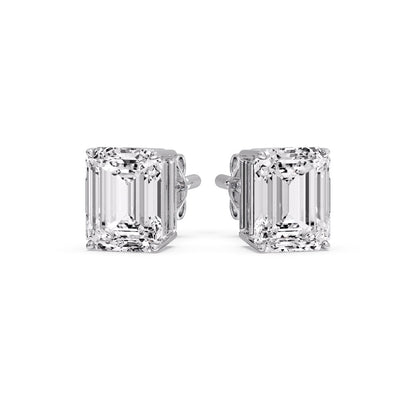 Emerald Cut Diamond Stud Earrings Fascinating Diamonds