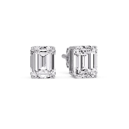 Emerald Cut Diamond Stud Earrings Fascinating Diamonds