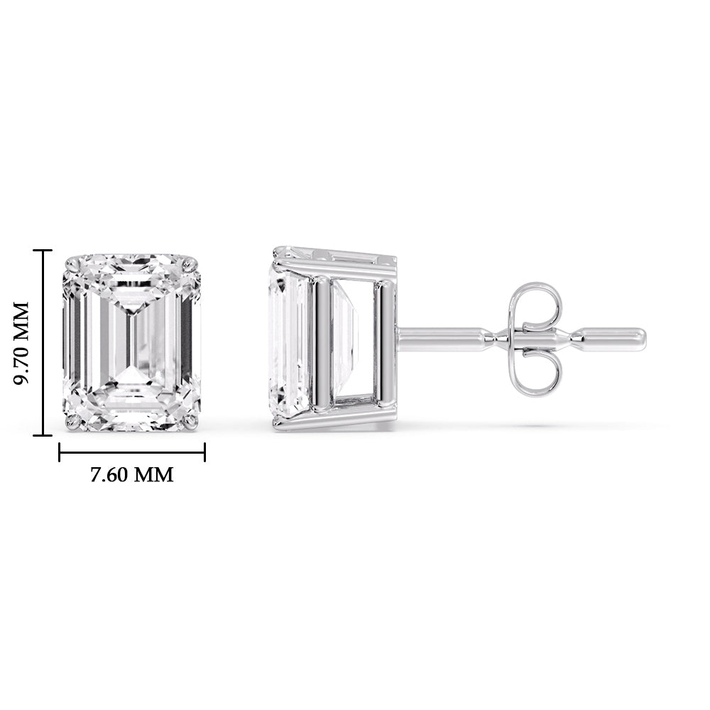 Emerald Cut Diamond Stud Earrings Fascinating Diamonds