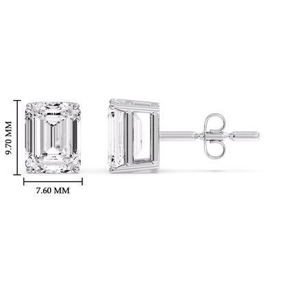 Emerald Cut Diamond Stud Earrings Fascinating Diamonds