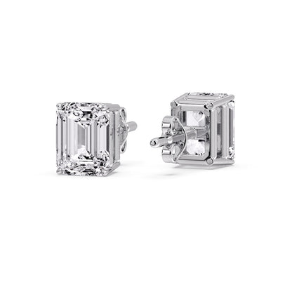 Emerald Cut Diamond Stud Earrings Fascinating Diamonds