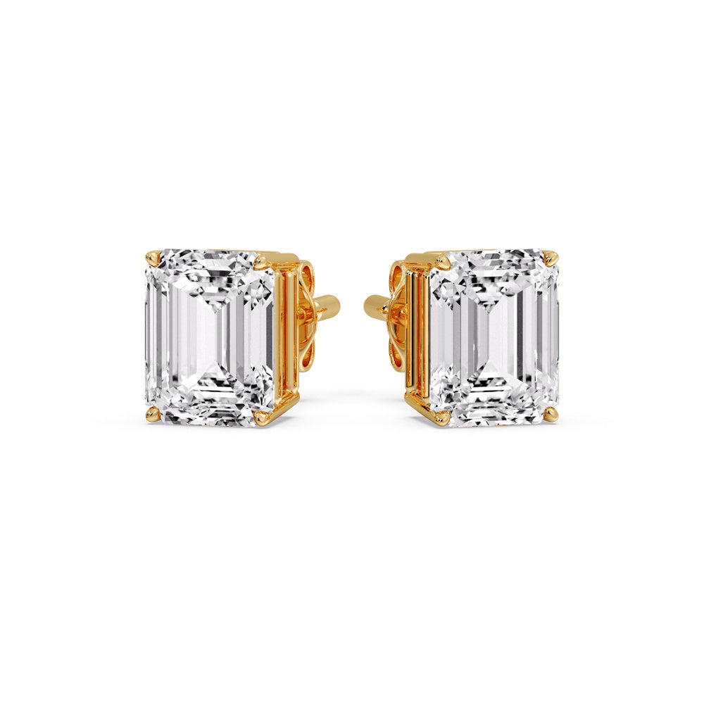 Emerald Cut Diamond Stud Earrings Fascinating Diamonds