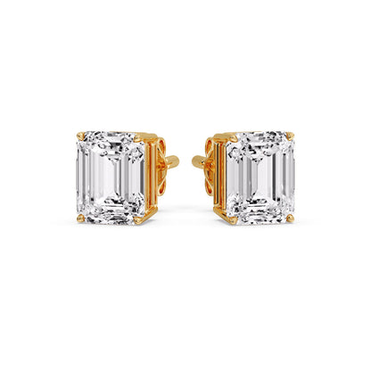 Emerald Cut Diamond Stud Earrings Fascinating Diamonds