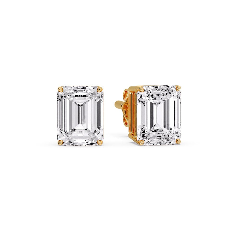 Emerald Cut Diamond Stud Earrings Fascinating Diamonds