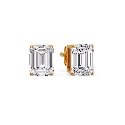 Emerald Cut Diamond Stud Earrings Fascinating Diamonds