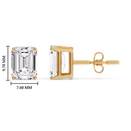 Emerald Cut Diamond Stud Earrings Fascinating Diamonds