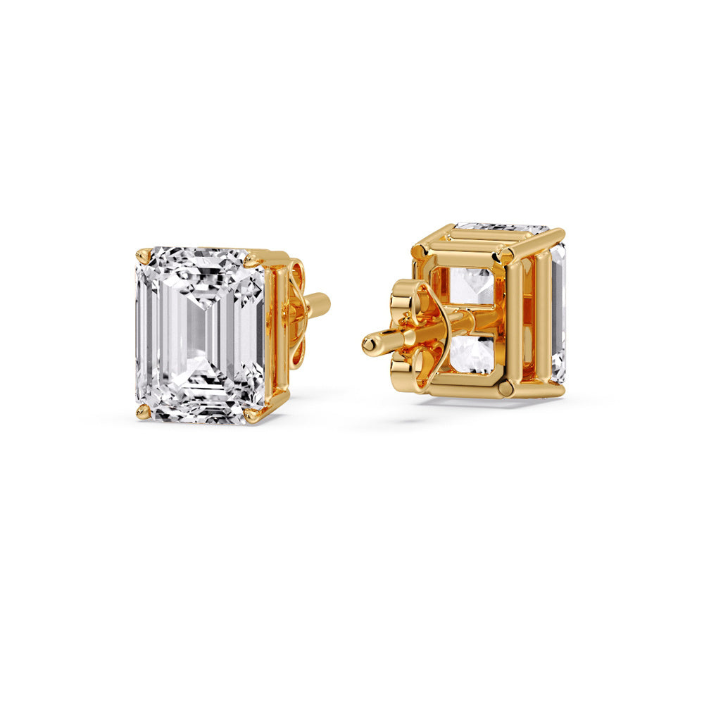 Emerald Cut Diamond Stud Earrings Fascinating Diamonds