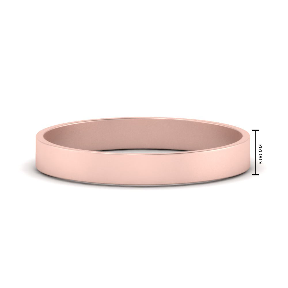 5 mm Flat Gold Wedding Band Fascinating Diamonds