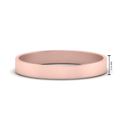 5 mm Flat Gold Wedding Band Fascinating Diamonds