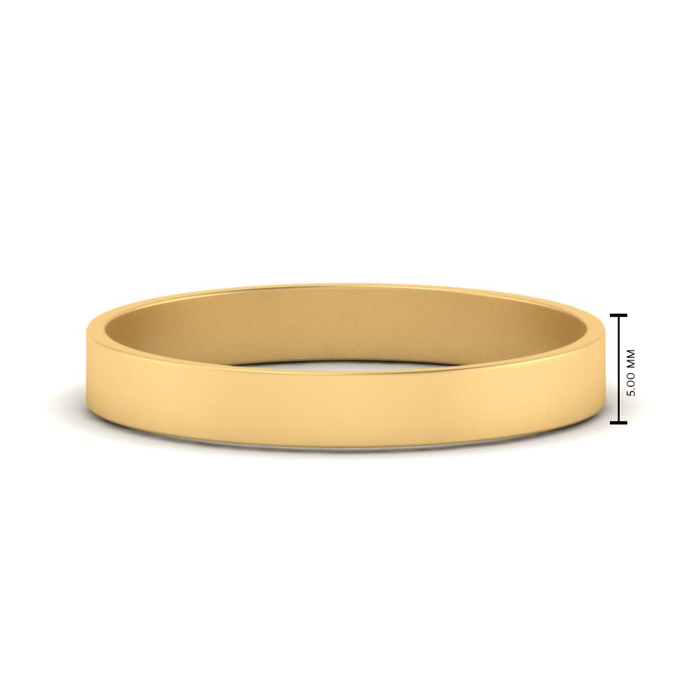 5 mm Flat Gold Wedding Band Fascinating Diamonds