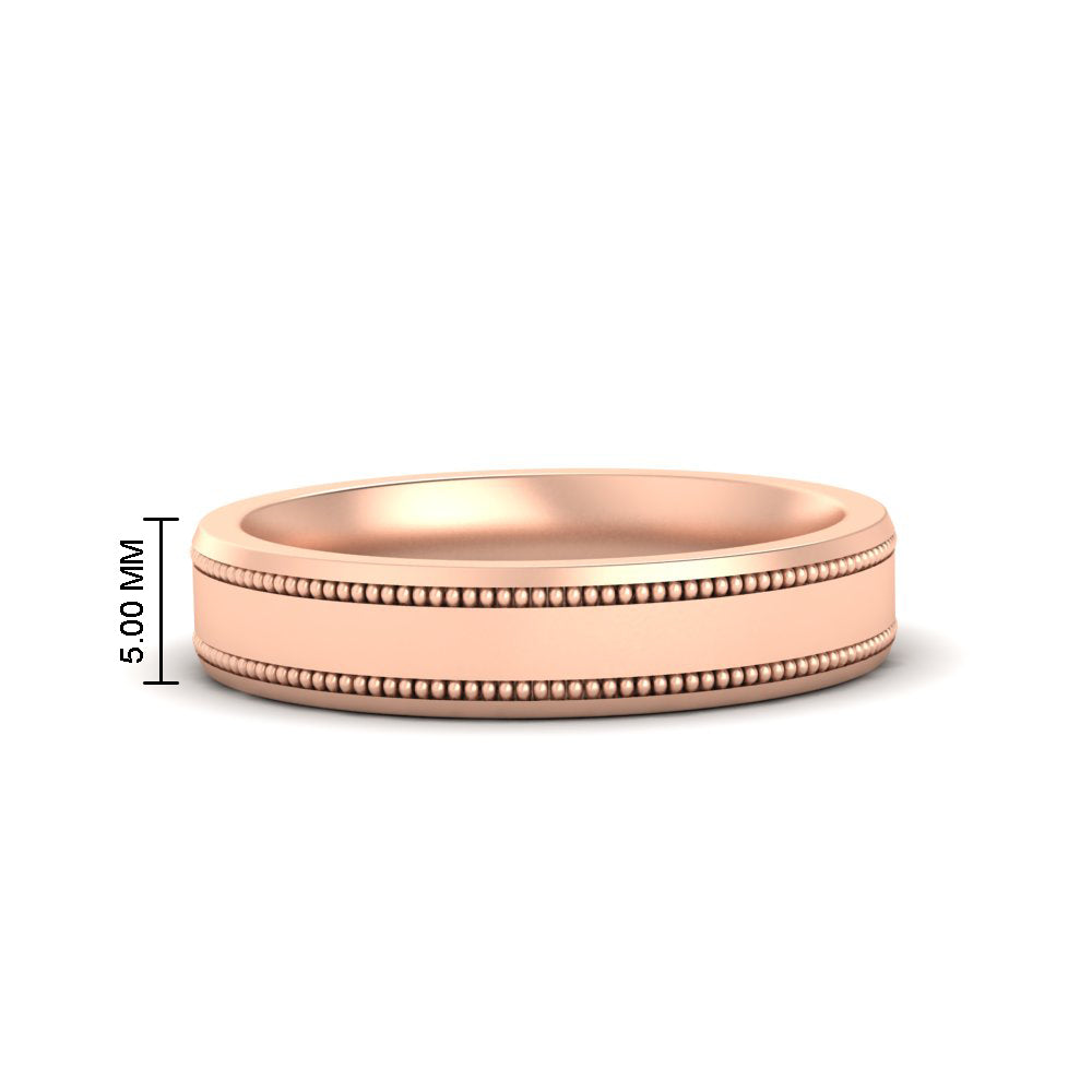 Mens Band Double Milgrain Fascinating Diamonds