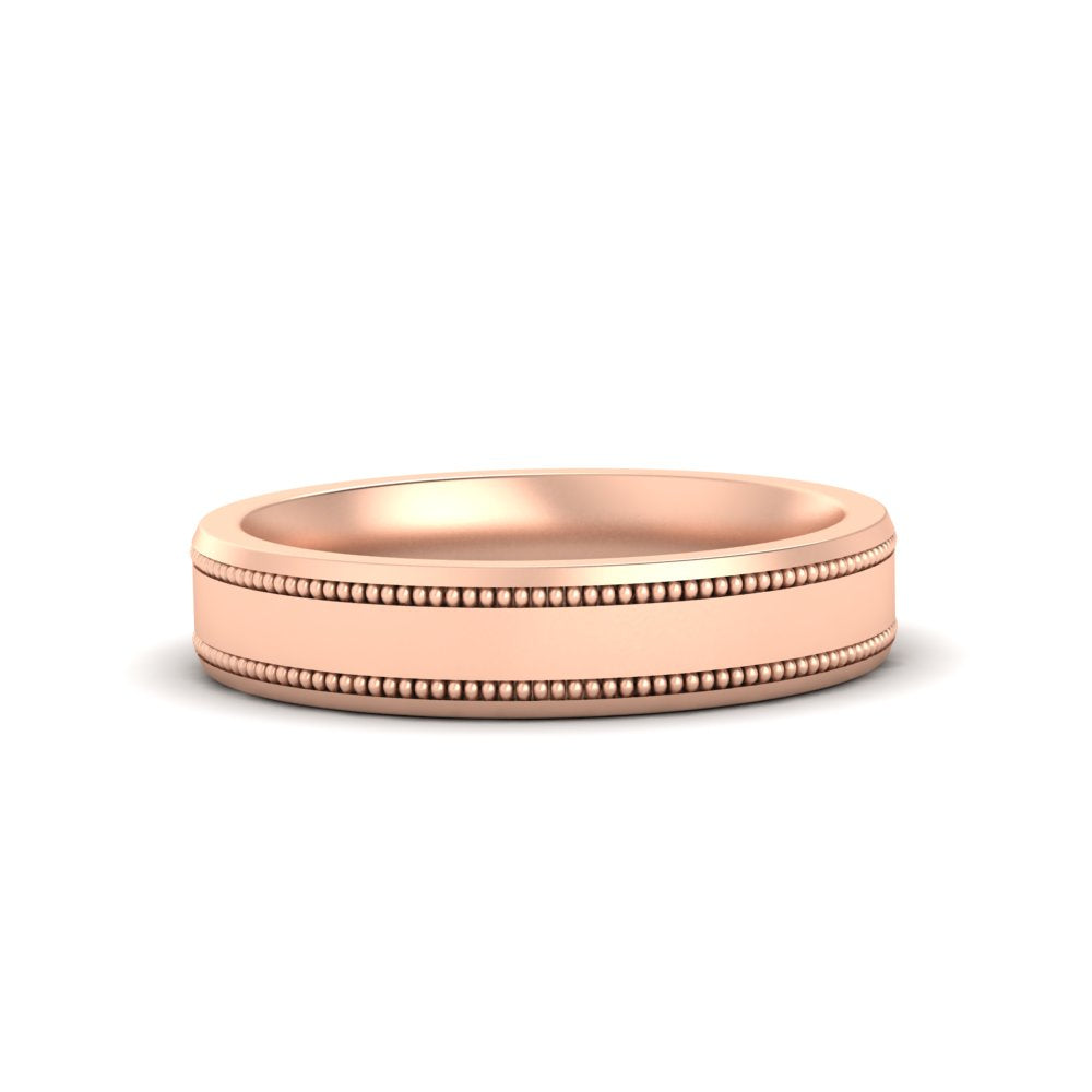 Mens Band Double Milgrain Fascinating Diamonds