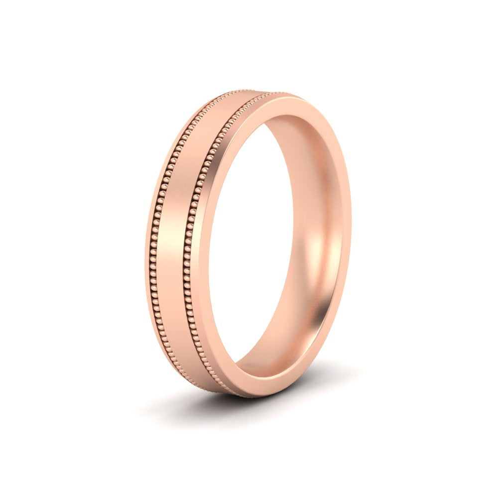 Mens Band Double Milgrain Fascinating Diamonds