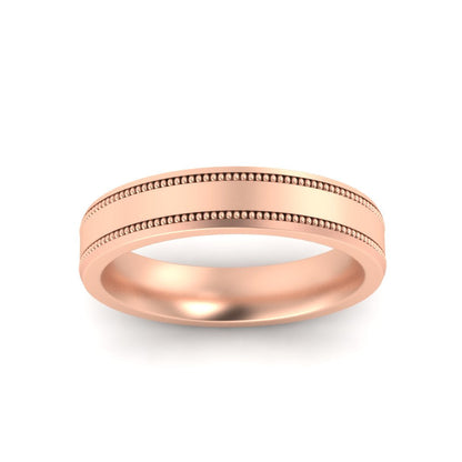 Mens Band Double Milgrain Fascinating Diamonds