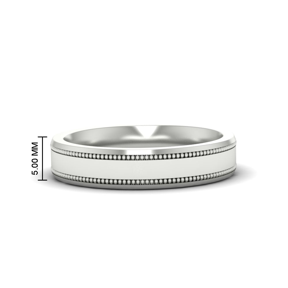 Mens Band Double Milgrain Fascinating Diamonds