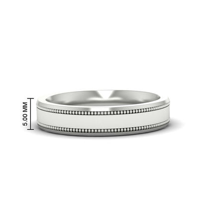Mens Band Double Milgrain Fascinating Diamonds