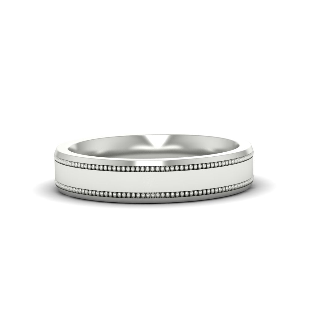 Mens Band Double Milgrain Fascinating Diamonds