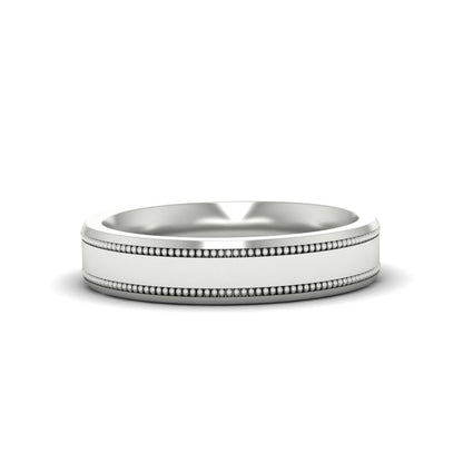 Mens Band Double Milgrain Fascinating Diamonds