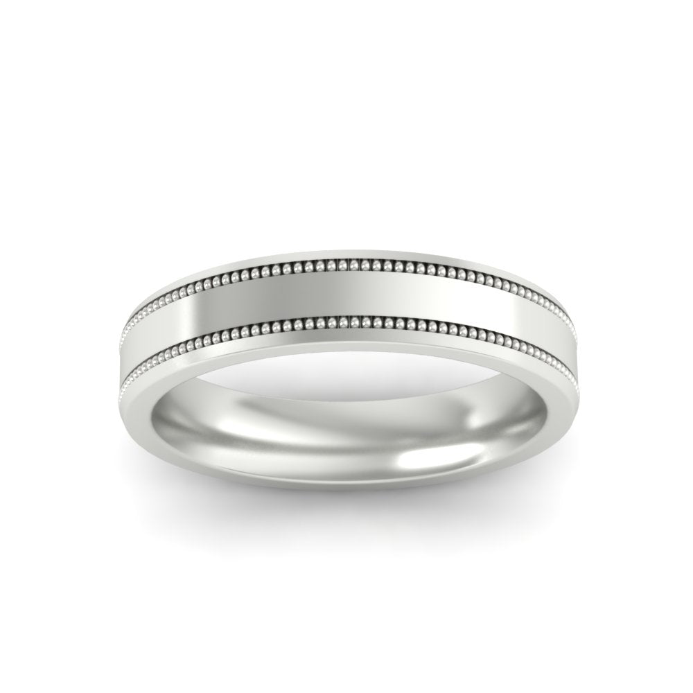 Mens Band Double Milgrain Fascinating Diamonds