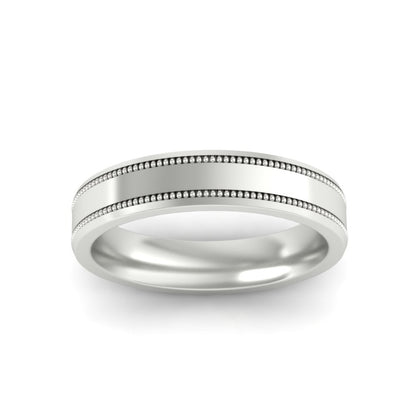 Mens Band Double Milgrain Fascinating Diamonds