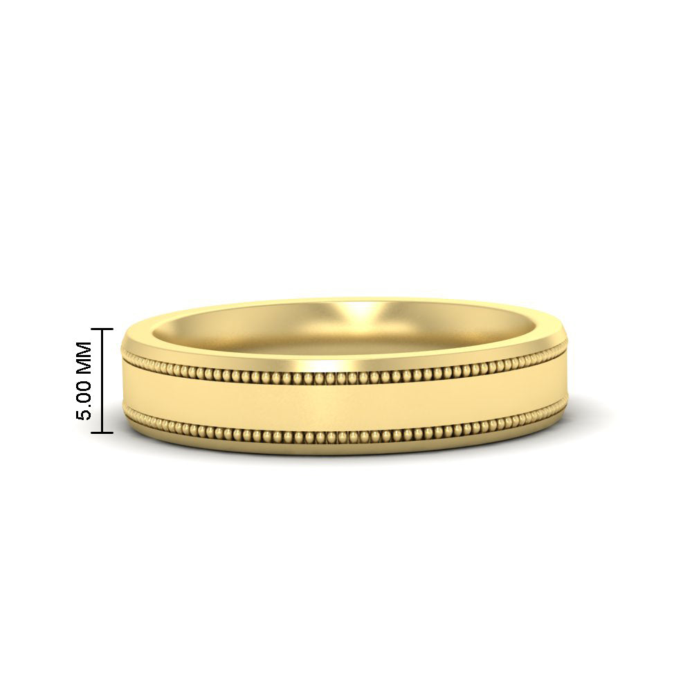 Mens Band Double Milgrain Fascinating Diamonds