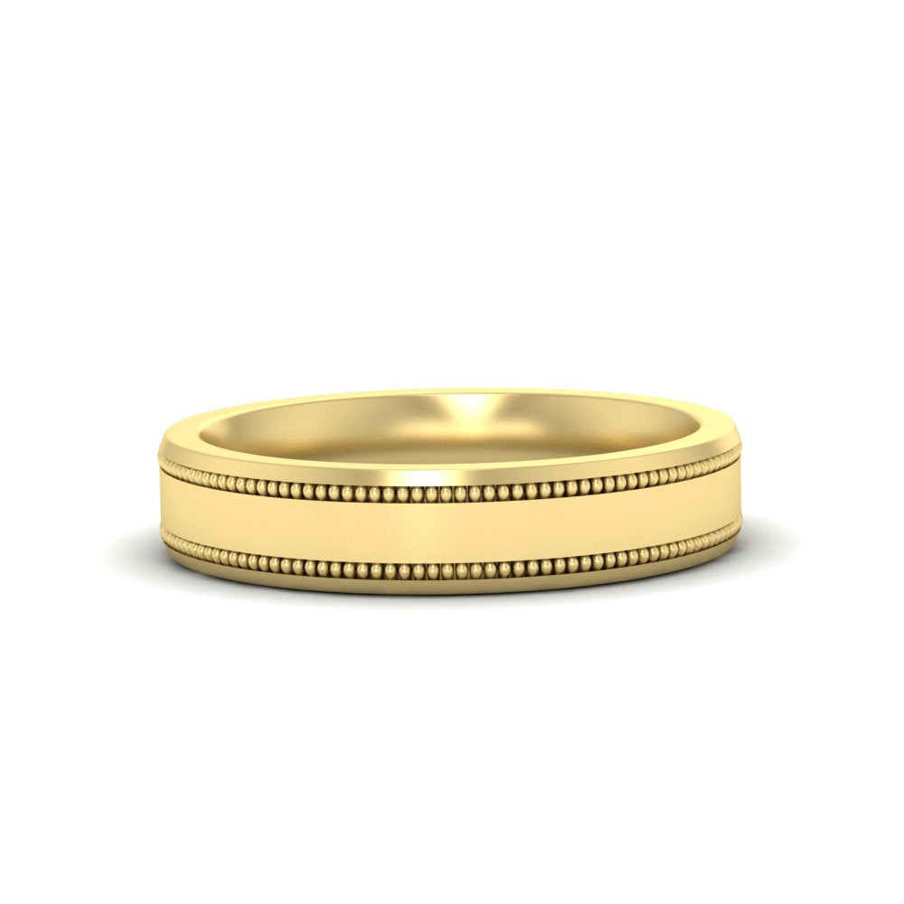 Mens Band Double Milgrain Fascinating Diamonds