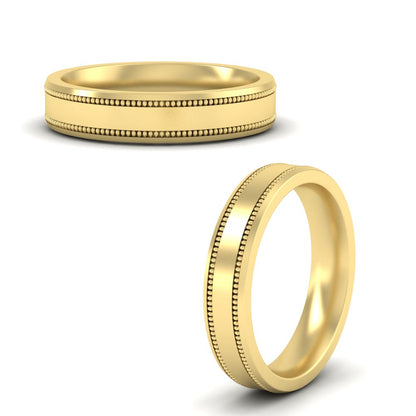 Mens Band Double Milgrain Fascinating Diamonds